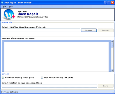 Repair Corrupt Word Docx 3.6.3